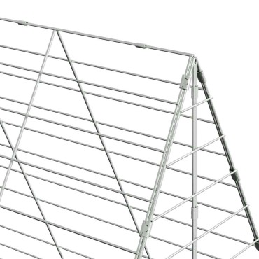 vidaXL Κλουβί για κότες 2 τμχ. Ασημί 600 x 100 x 210 εκ.