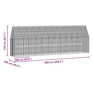 vidaXL Κλουβί για κότες 2 τμχ. Ασημί 600 x 100 x 210 εκ.
