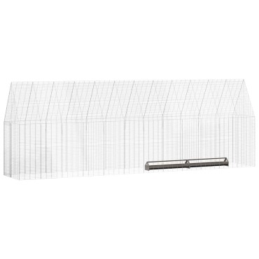 vidaXL Κλουβί για κότες 2 τμχ. Ασημί 600 x 100 x 210 εκ.