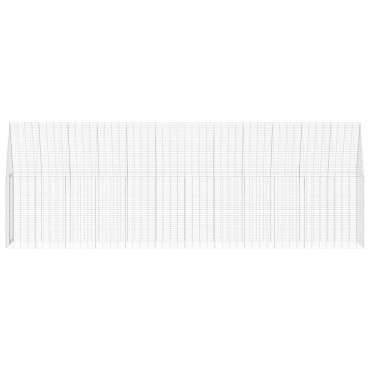vidaXL Κλουβί για κότες 2 τμχ. Ασημί 600 x 100 x 210 εκ.