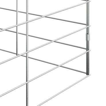 vidaXL Κλουβί για κότες 2 τμχ. Ασημί 600 x 100 x 210 εκ.