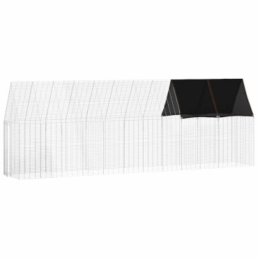 vidaXL Κλουβί για κότες 2 τμχ. Ασημί 600 x 100 x 210 εκ.