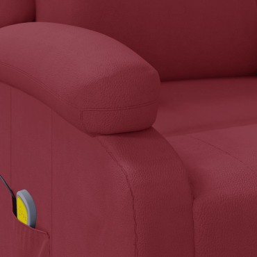 vidaXL Πολυθρόνα Μασάζ Μπορντό από Συνθετικό Δέρμα
