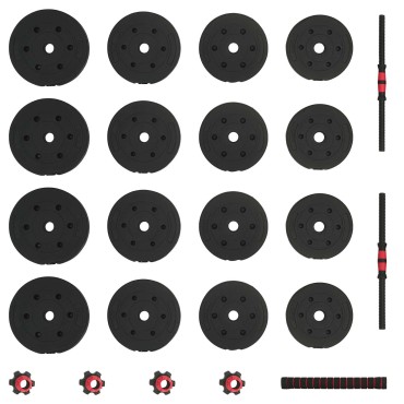 vidaXL Σετ Αλτήρα 2 σε 1 Μαύρο και Κόκκινο 121 x 19,5 x 19,5 cm