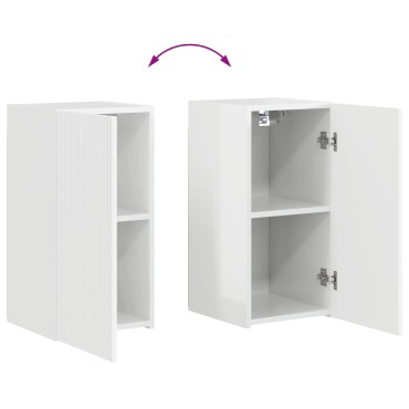 vidaXL Σετ τοίχου για τηλεόραση 4 τμχ. Λευκό Επεξεργασμένο Ξύλο