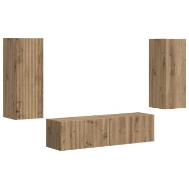 vidaXL Σετ επίπλου τηλεόρασης 2 τμχ. Artisan Oak Επεξεργασμένο Ξύλο