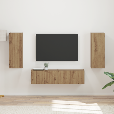 vidaXL Σετ επίπλου τηλεόρασης 2 τμχ. Artisan Oak Επεξεργασμένο Ξύλο