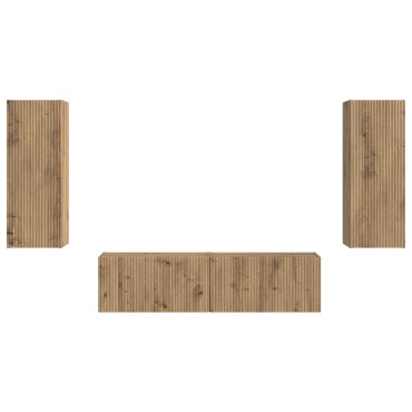 vidaXL Σετ επίπλου τηλεόρασης 2 τμχ. Artisan Oak Επεξεργασμένο Ξύλο