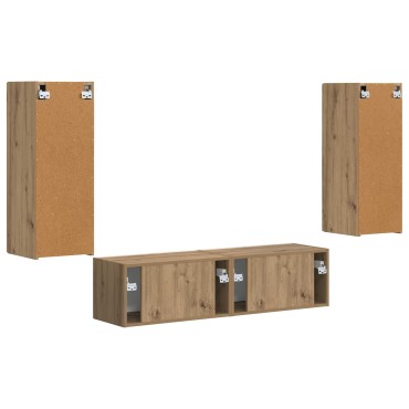 vidaXL Σετ επίπλου τηλεόρασης 2 τμχ. Artisan Oak Επεξεργασμένο Ξύλο