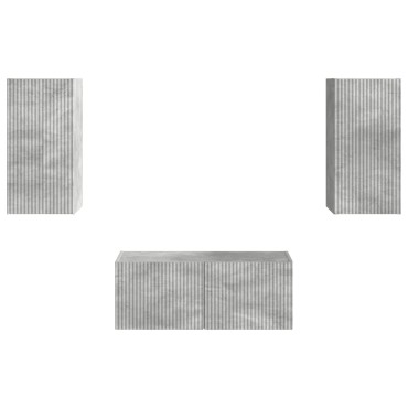 vidaXL Σετ επίπλου τηλεόρασης 6 τμχ. Σκυρόδεμα Γκρι Επεξεργασμένο Ξύλο