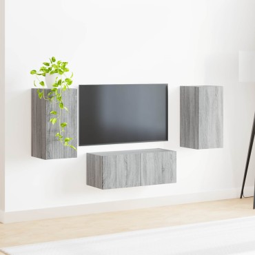 vidaXL Σετ επίπλου τηλεόρασης 6 τμχ. Γκρι Sonoma Επεξεργασμένο Ξύλο