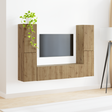 vidaXL Σετ επίπλου τηλεόρασης 6 τμχ. Artisan Oak Επεξεργασμένο Ξύλο