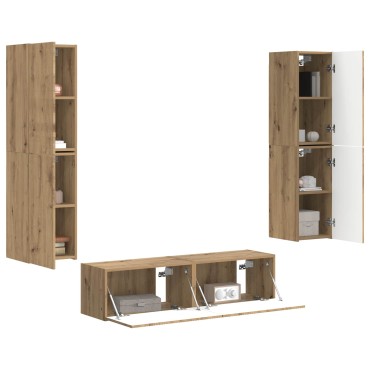 vidaXL Σετ επίπλου τηλεόρασης 6 τμχ. Artisan Oak Επεξεργασμένο Ξύλο