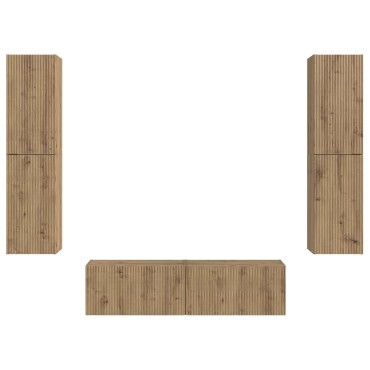 vidaXL Σετ επίπλου τηλεόρασης 6 τμχ. Artisan Oak Επεξεργασμένο Ξύλο