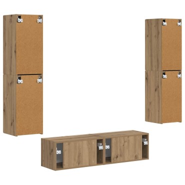 vidaXL Σετ επίπλου τηλεόρασης 6 τμχ. Artisan Oak Επεξεργασμένο Ξύλο