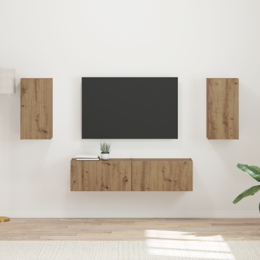 vidaXL Σετ επίπλου τηλεόρασης 4 τμχ. Artisan Oak Επεξεργασμένο Ξύλο