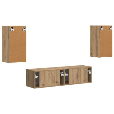 vidaXL Σετ επίπλου τηλεόρασης 4 τμχ. Artisan Oak Επεξεργασμένο Ξύλο