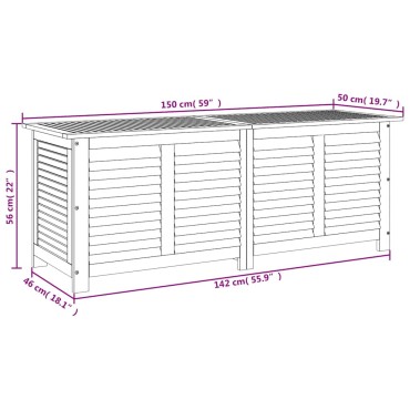 vidaXL Μπαούλο Αποθήκευσης Κήπου 150x50x56cm από Μασίφ Ξύλο Ακακίας 1 τεμ.