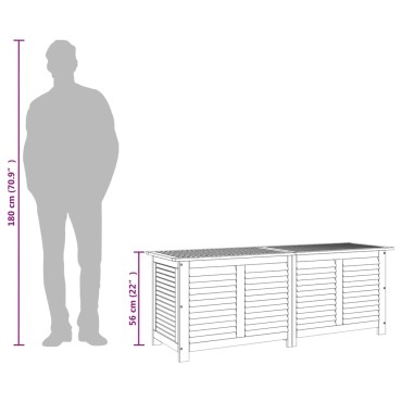 vidaXL Μπαούλο Αποθήκευσης Κήπου 150x50x56cm από Μασίφ Ξύλο Ακακίας 1 τεμ.