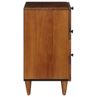 vidaXL Κομοδίνο με συρτάρι Καφέ 50x33x62cm Στερεό ξύλο μάνγκο 1 τεμ.