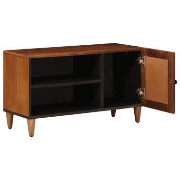 vidaXL Ντουλάπι TV με πόρτα Καρυδιά 80x33x46cm Στερεό ξύλο μάνγκο 1 τεμ.