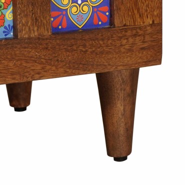 vidaXL Highboard Καρυδιά 60x33,5x100cm Στερεό ξύλο μάνγκο