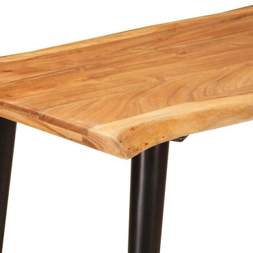 vidaXL Τραπεζαρίες Καφέ και Μαύρο 110x55x78cm Στερεό ξύλο μάνγκο