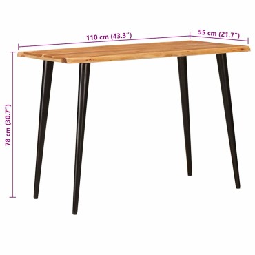 vidaXL Τραπεζαρίες Καφέ και Μαύρο 110x55x78cm Στερεό ξύλο μάνγκο