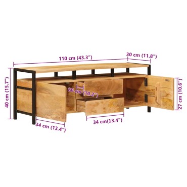 vidaXL Ντουλάπες Αποθήκευσης Καφέ 110x30x40cm Στερεό ξύλο μάνγκο