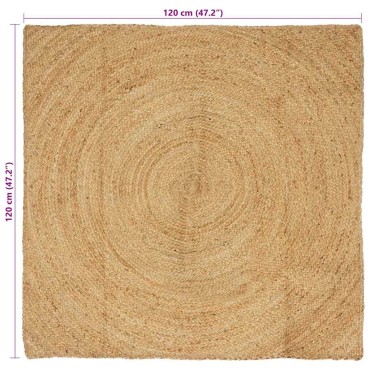 vidaXL Χαλιά χώρου Φυσικό 120x120cm Γιούτα