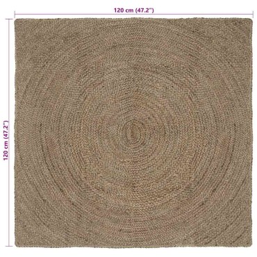 vidaXL Χαλιά χώρου Γκρι 120x120cm Γιούτα