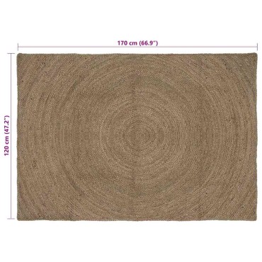 vidaXL Χαλιά χώρου Γκρι 120x170cm Γιούτα