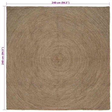 vidaXL Χαλιά χώρου Γκρι 240x240cm Γιούτα