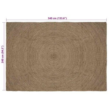 vidaXL Χαλιά χώρου Γκρι 240x340cm Γιούτα