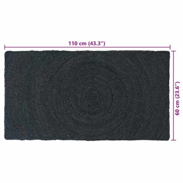 vidaXL Χαλιά χώρου Σκούρο Γκρι 60x110cm Γιούτα