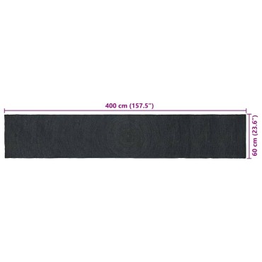 vidaXL Χαλιά χώρου Σκούρο Γκρι 60x400cm Γιούτα