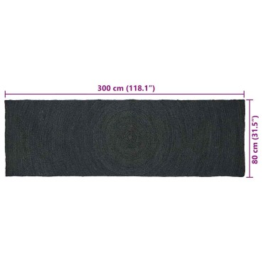vidaXL Χαλιά χώρου Σκούρο Γκρι 80x300cm Γιούτα