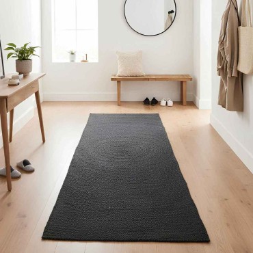vidaXL Χαλιά χώρου Σκούρο Γκρι 100x200cm Γιούτα