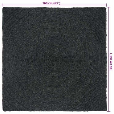 vidaXL Χαλιά χώρου Σκούρο Γκρι 160x160cm Γιούτα