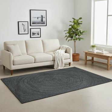 vidaXL Χαλιά χώρου Σκούρο Γκρι 240x340cm Γιούτα