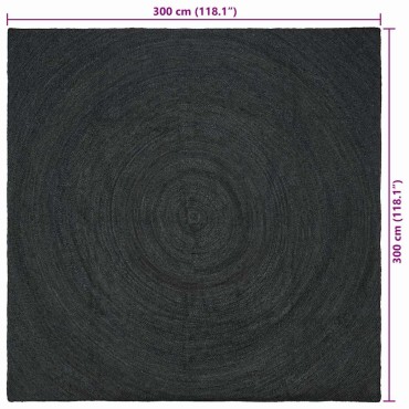vidaXL Χαλιά χώρου Σκούρο Γκρι 300x300cm Γιούτα