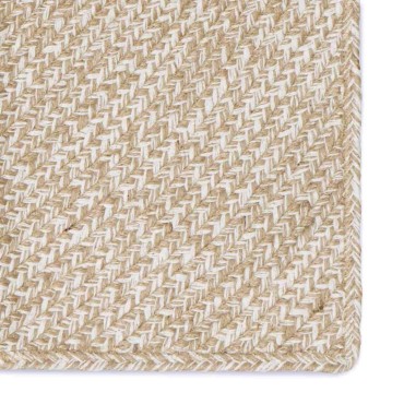 vidaXL Χαλί Περιοχής Φυσικό και Λευκό 200x290cm Γιούτα