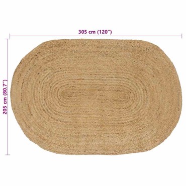 vidaXL Χαλιά χώρου Φυσικό 205x305cm Γιούτα