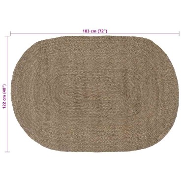vidaXL Χαλιά χώρου Γκρι 122x183cm Γιούτα