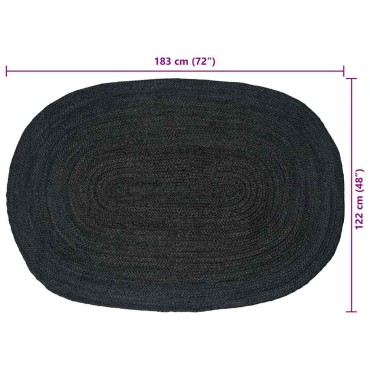 vidaXL Χαλιά χώρου Σκούρο Γκρι 122x183cm Γιούτα