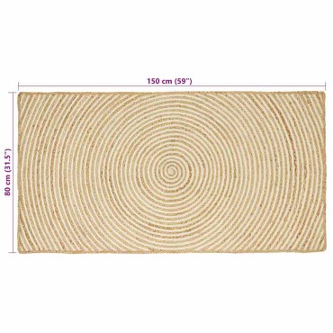 vidaXL Χαλιά χώρου Λευκό 80x150cm Γιούτα
