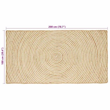 vidaXL Χαλιά χώρου Λευκό 100x200cm Γιούτα