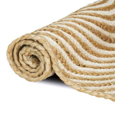 vidaXL Χαλί Περιοχής Λευκό 140x200cm Γιούτα