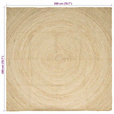 vidaXL Χαλιά χώρου Λευκό 200x200cm Γιούτα