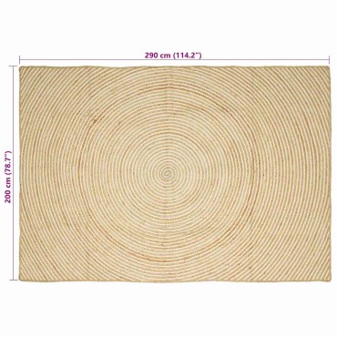 vidaXL Χαλί Περιοχής Λευκό 200x290cm Γιούτα